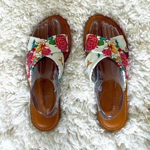 Johnny Was New Floral Print Sandals - Size 10